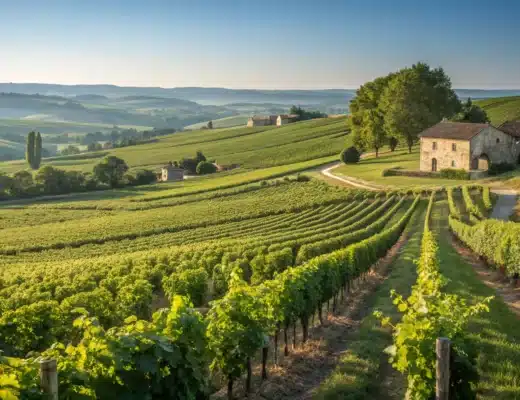 paysage de vignobles en France