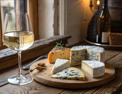 vin blanc et fromage