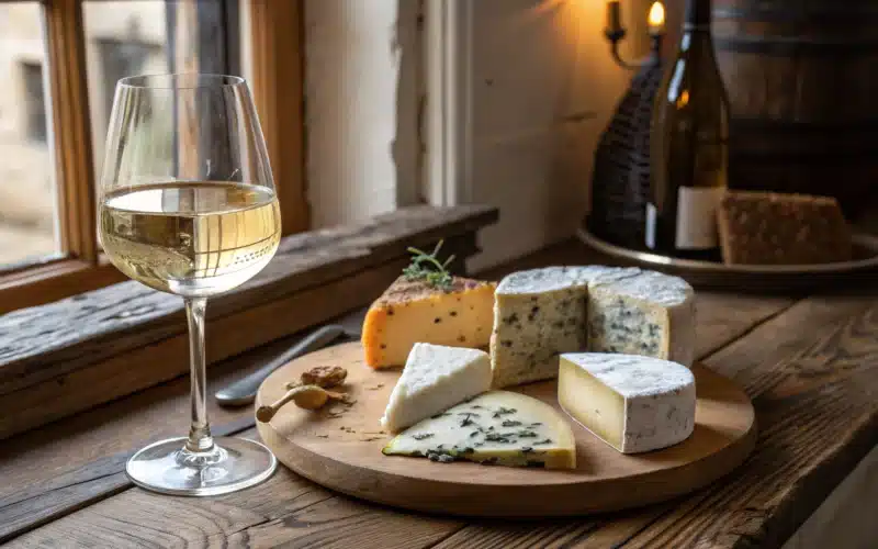 vin blanc et fromage